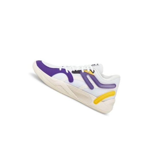 Basketbalove Tenisky Puma TRC Blaze Court Panske Biele Žlté | 376582-015