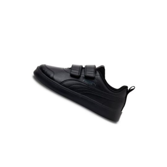 Tenisky Puma Courtflex V2 Chlapcenske Čierne Tmavo Siva | 371543-010