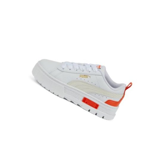 Tenisky Puma Mayze Kozene Damske Biele Siva | 384528-026