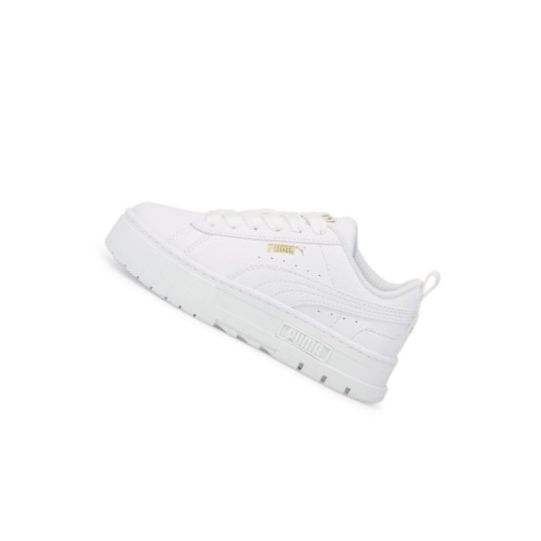 Tenisky Puma Mayze Kozene Dievcenske Biele Zlate | 384528-021