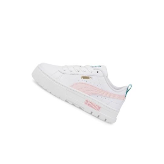 Tenisky Puma Mayze Kozene Dievcenske Biele Ruzove | 384528-023