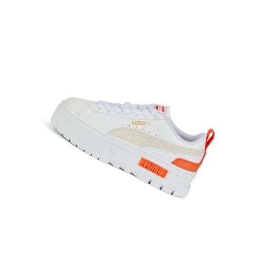 Tenisky Puma Mayze Kozene Youth Damske Biele Siva | 384527-023