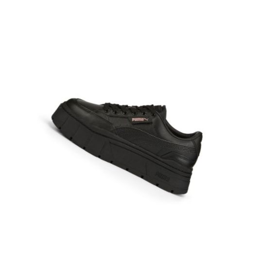 Tenisky Puma Mayze Stack Kozene Damske Čierne | 384412-020