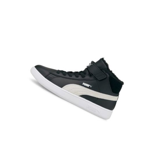 Tenisky Puma Smash V2 Stredne Fur V Chlapcenske Biele Čierne | 366896-010