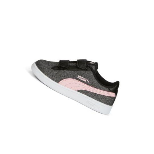 Tenisky Puma Smash v2 Glitz Glam Dievcenske Čierne | 367378-020