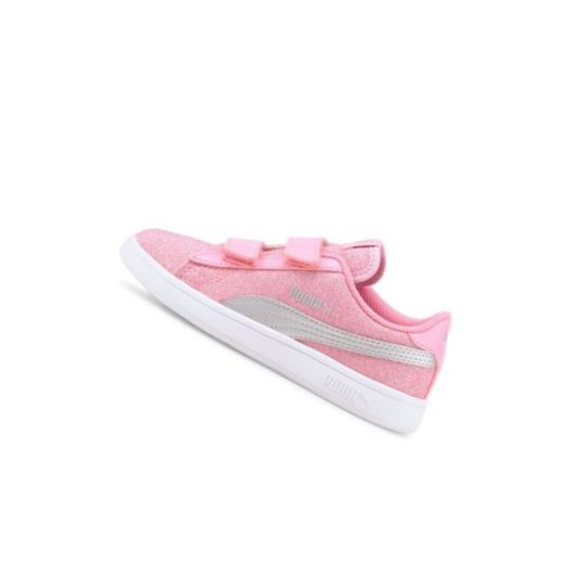 Tenisky Puma Smash v2 Glitz Glam Dievcenske Ruzove Strieborne | 367378-022