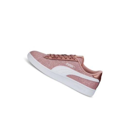 Tenisky Puma Smash v2 Glitz Glam Youth Dievcenske Ruzove Zlate Biele | 367377-022