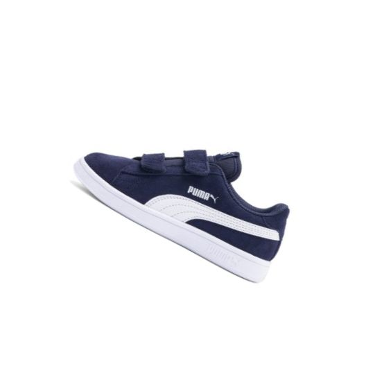 Tenisky Puma Smash v2 Suede Chlapcenske Námornícka Modrá Biele | 365177-011