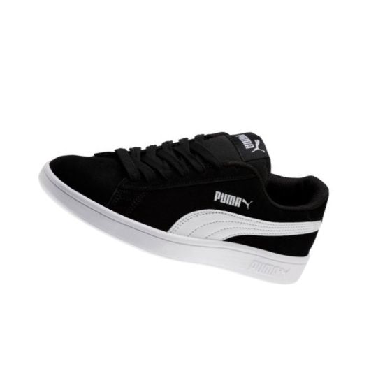 Tenisky Puma Smash v2 Suede Jr Chlapcenske Čierne Biele | 365176-010