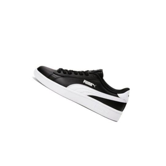 Tenisky Puma Smash v2 Youth Chlapcenske Čierne Biele | 365170-011