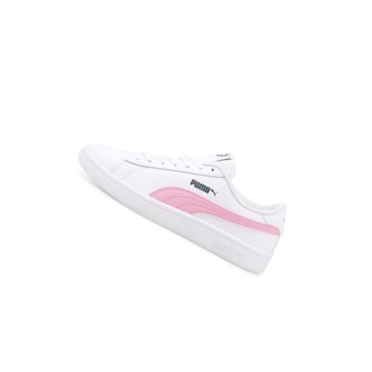 Tenisky Puma Smash v2 Youth Chlapcenske Biele Ruzove | 365170-014