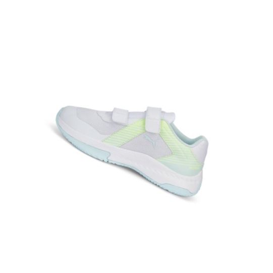 Topanky Puma Varion V Youth Indoor Sports Shoes Chlapcenske Biele Modre Svetlo | 106586-010